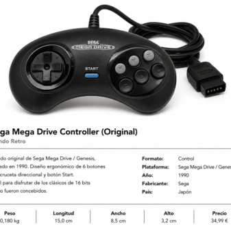 Sega Mega Drive Controller Retro (Original)