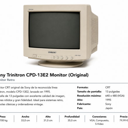Sony Trinitron CPD-13E2 Monitor Retro (Original)